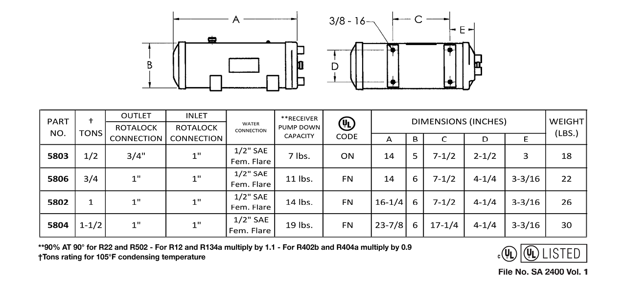 Shell and Tube Condenser Refrigerant to Water Condenser Cooled